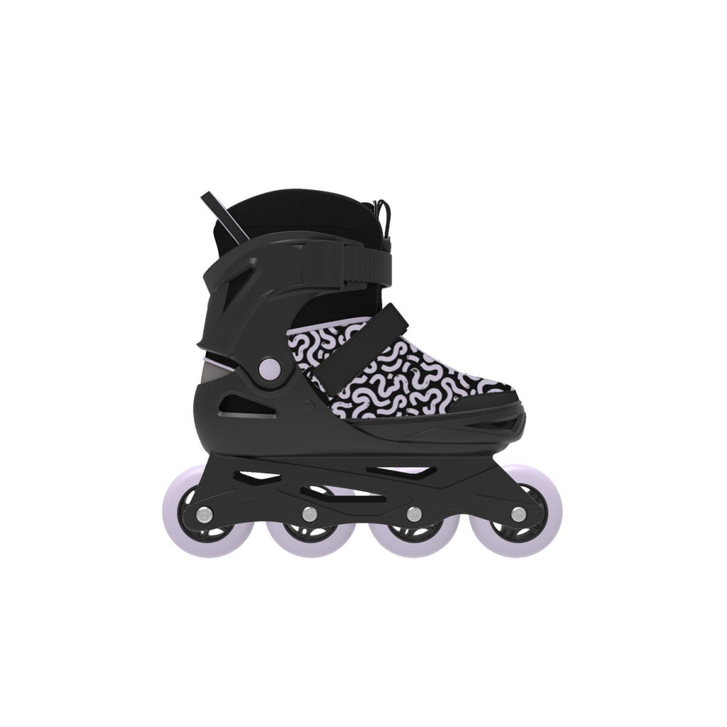 CRIVIT Jugend-Softboot-Inlineskates, größenverstellbar (schwarz/lila) - B-Ware gut