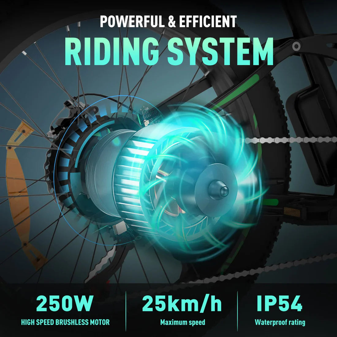 Hitway BK9 E-Bike - 500W Motor, 48V 15Ah, 26 x 4.0 Fat Tire - All-Terrain Mountain E-Bike