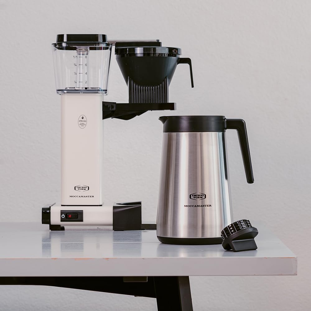 Moccamaster KBGT, Filterkaffeemaschine mit Thermoskanne, Filterkaffeemaschine, Off-White, 1.25L