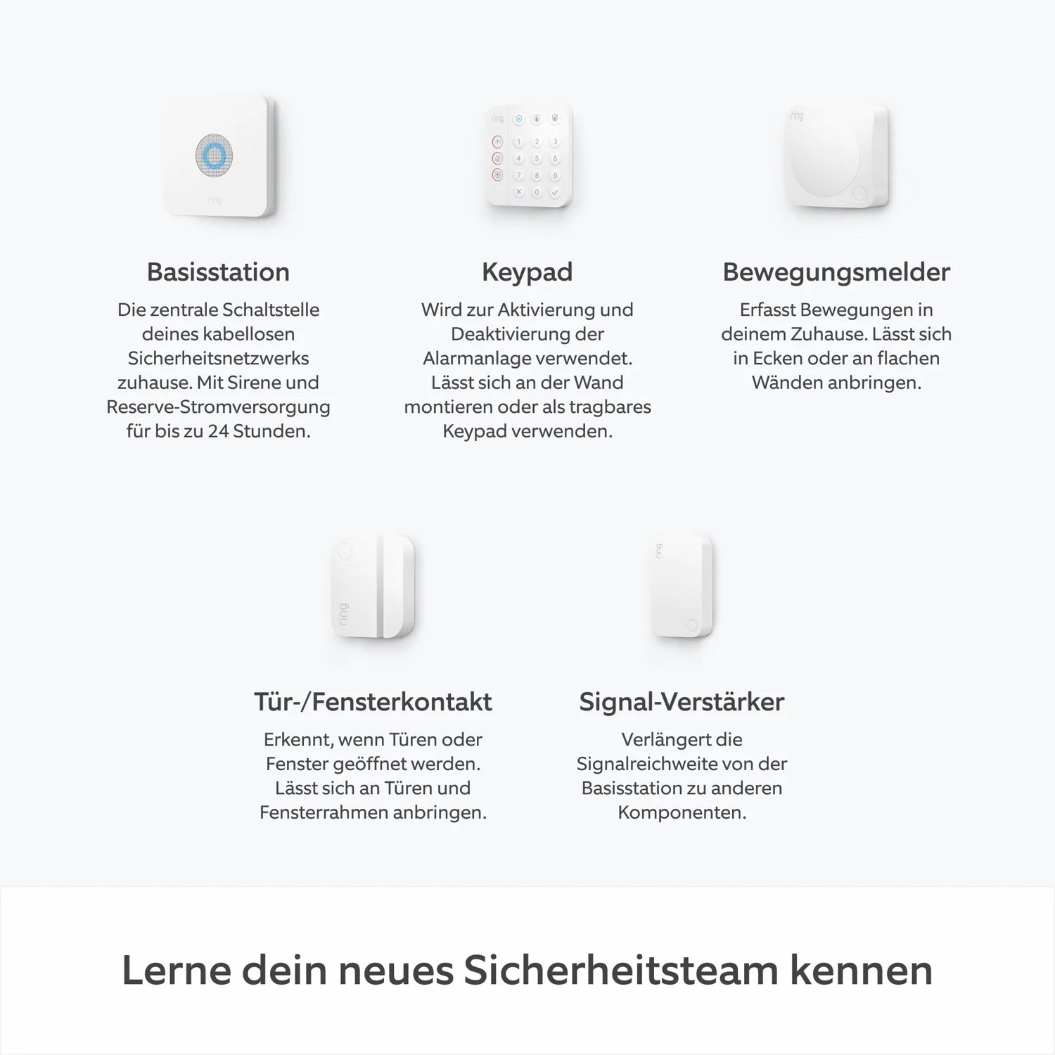 Alarm-Set + Innenkamera 2. Gen + Akku-Videotürklingel im Paket - L