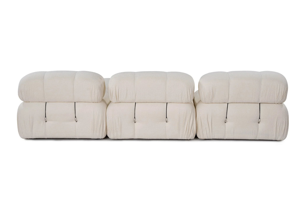 Bubble Beige L1 Ecksofa - Weiss