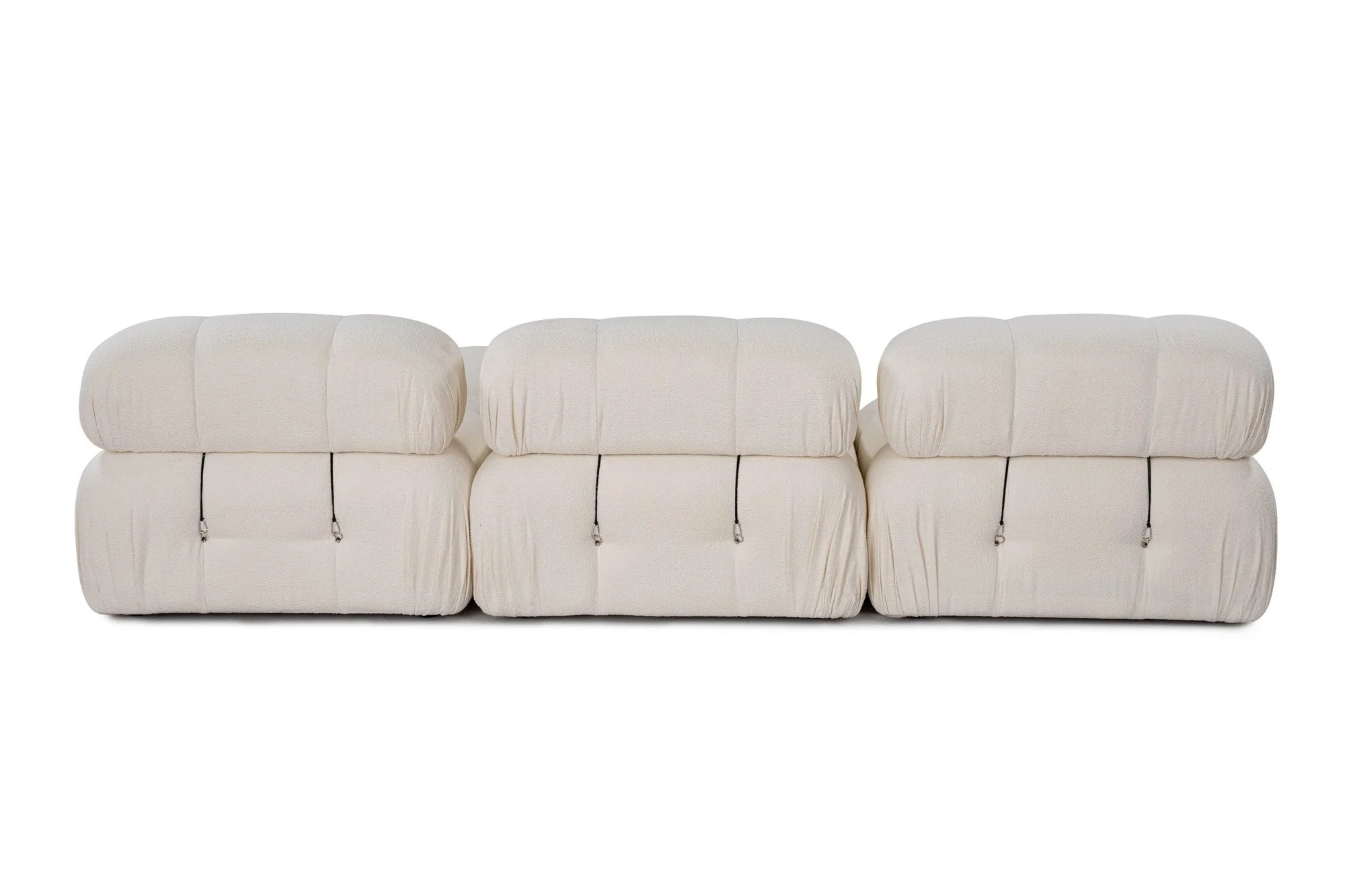 Bubble Beige L1 Ecksofa - Weiss