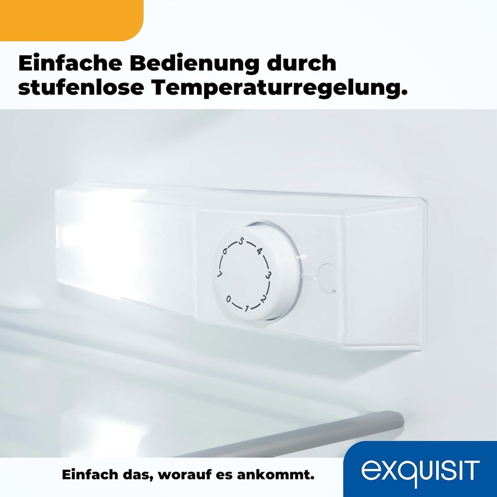 Exquisit Kühlschrank ohne Gefrierfach, 133 Liter, Vollraumkühlschrank freistehend, Türanschlag Wechselbar, KS516-V-H-010D weiss