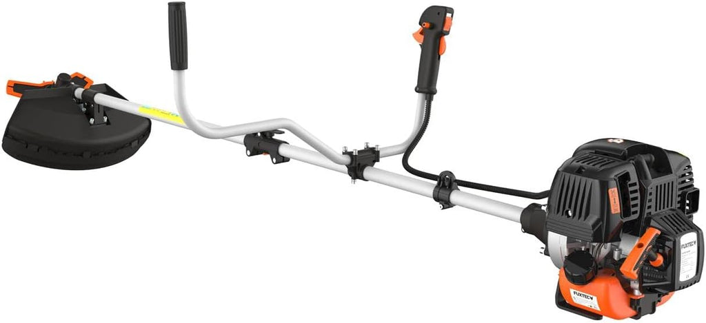 FUXTEC Benzin Motorsense FX-4MS131, Rasentrimmer mit 4-Takt-Motor, 320 mm Schnittkreis, ergonomischer Zweihandgriff, Notstop-Schalter, leichtgewichtig, inkl. Profi-Tragegurt/Messer/Faden