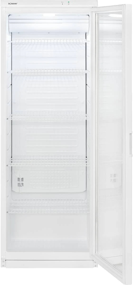 Bomann Kühlschrank mit Glastür | Getränkekühlschrank abschließbar | 6 höhenverstellbare Ablagen | 30kg je Ablage | 347 Liter | Kühlschrank groß | Flaschenkühlschrank m. LED-Licht | KSG 7351 schwarz