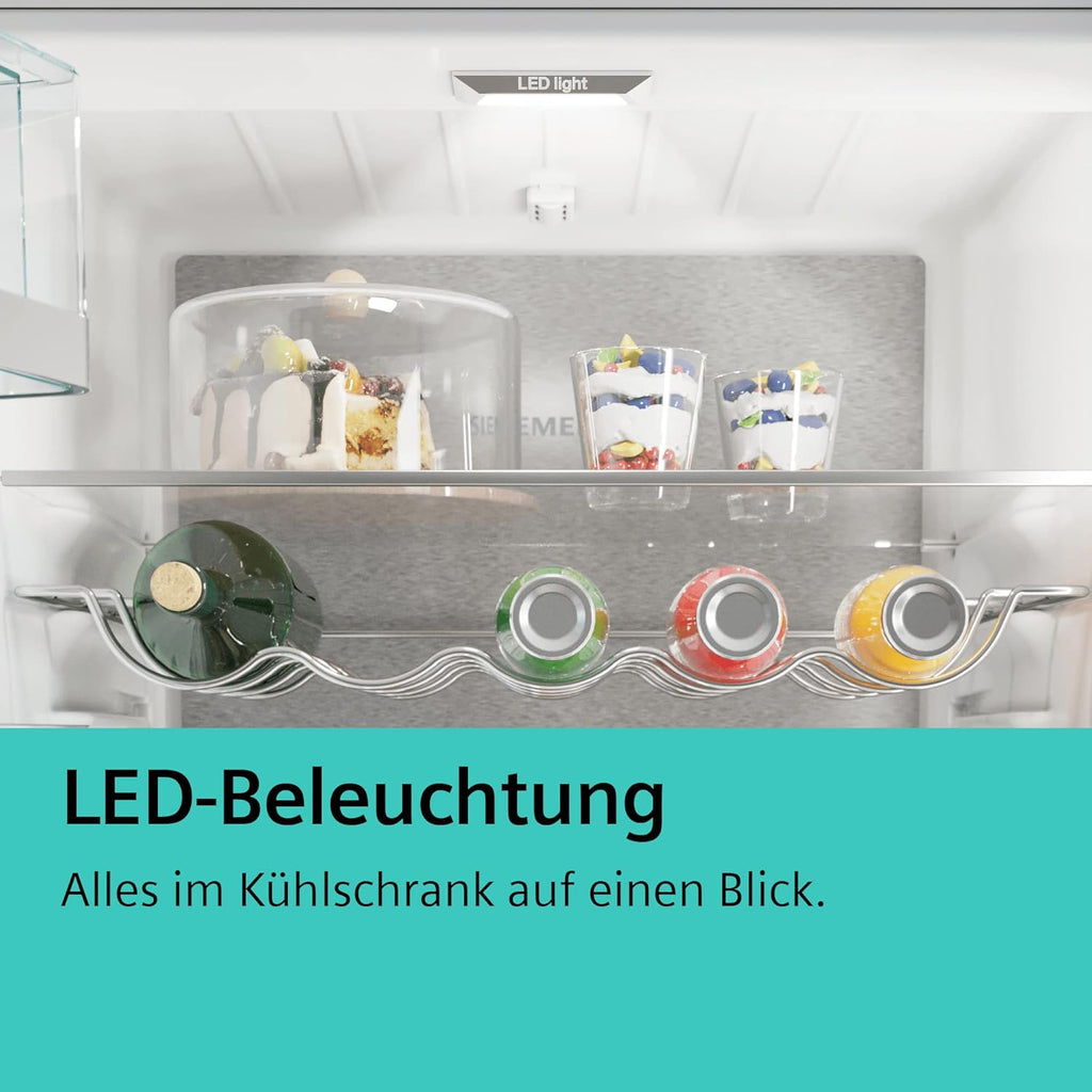 SIEMENS KF96NVPEA iQ300 Multi-Door-Kühlschrank, 183 x 91 cm, 405 L Kühlen & 200 L Gefrieren, hyperFresh längere Frische, noFrost nie wieder abtauen, superCooling schnellere Kühlung