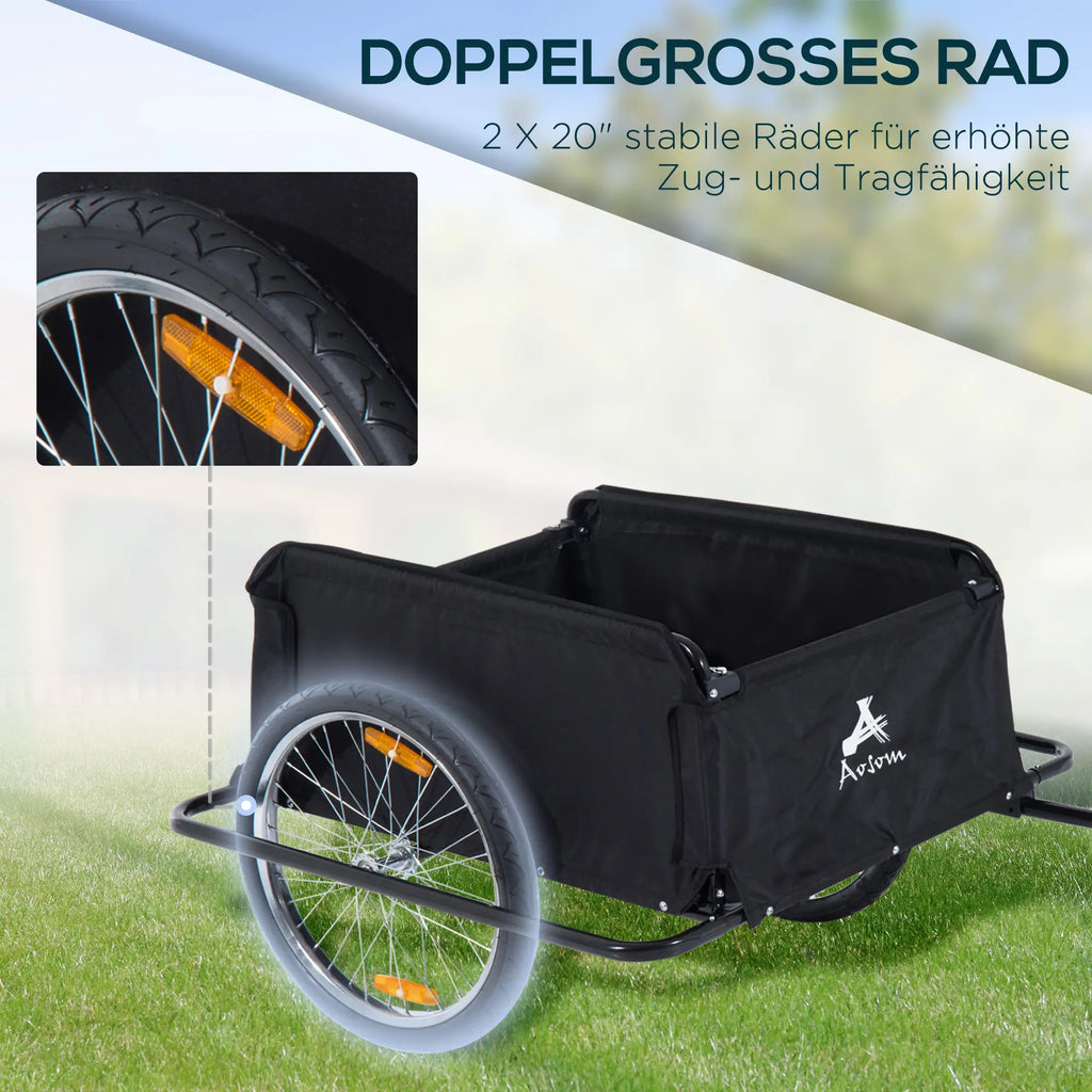 HOMCOM Fahrradanhänger Lastenanhänger faltbar große Transportbox