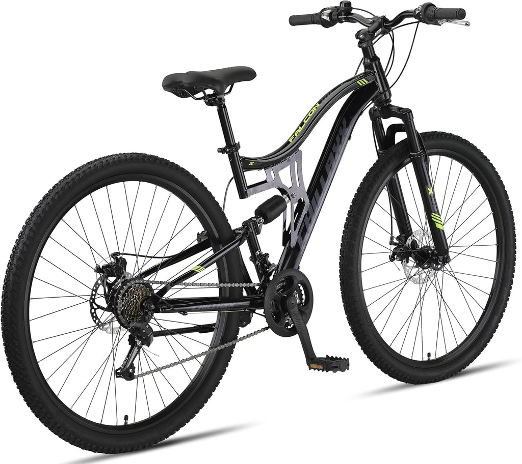 Chillaxx Bike Falcon Premium Mountainbike in 24,26,27.5 und 29 Zoll - Fahrrad für Jungen, Mädchen, Damen und Herren - Scheibenbremse- 21 Gang-Schaltung - Vollfederung