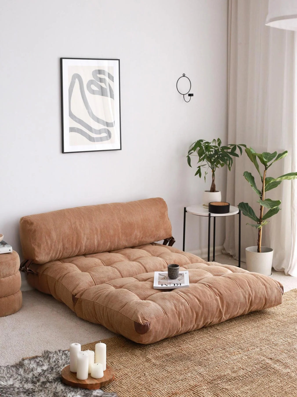 Fold Kadife 2 Bettsofa - Kamel