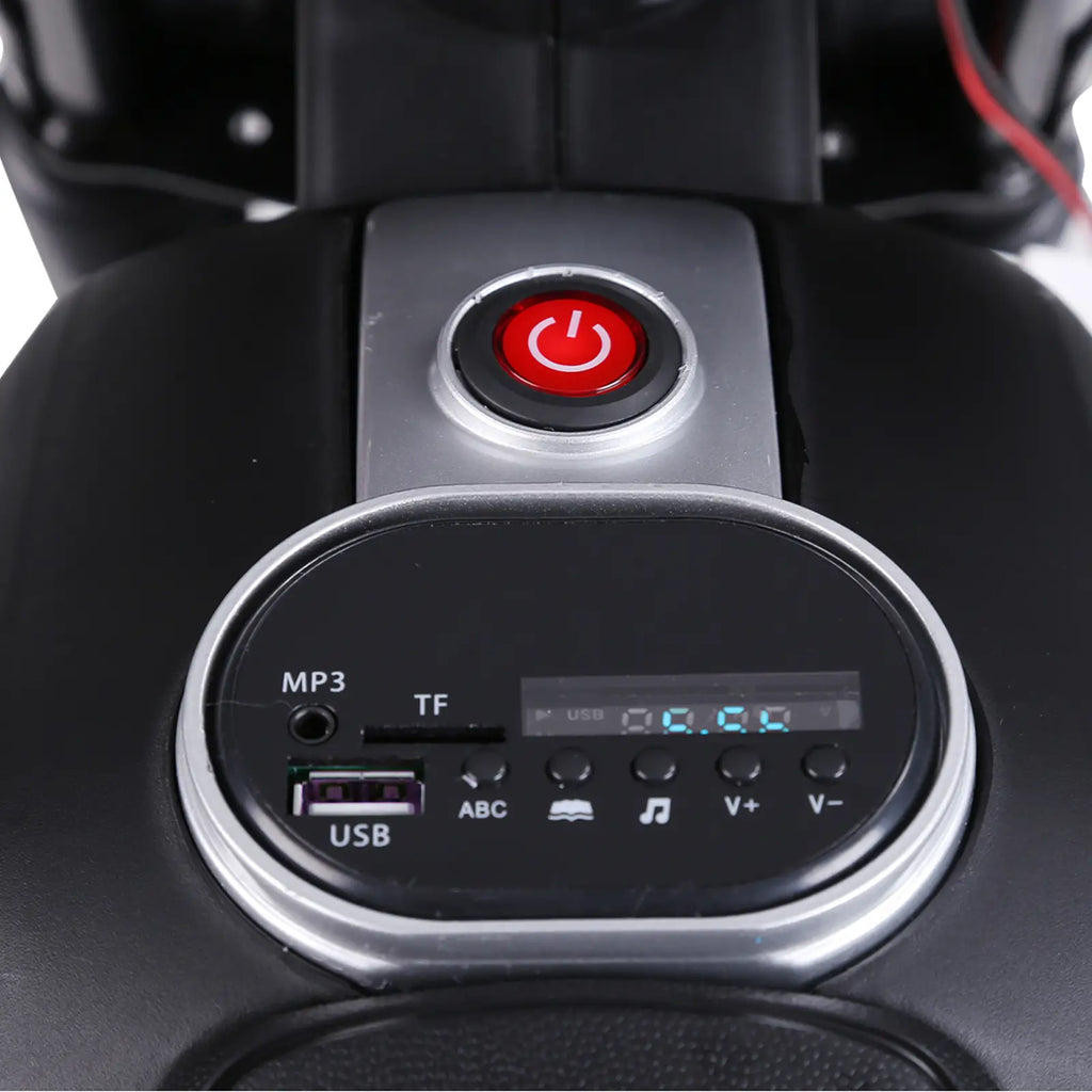 HOMCOM Kindermotorrad Elektrofahrzeug mit Licht Musik Stützrädern Blau