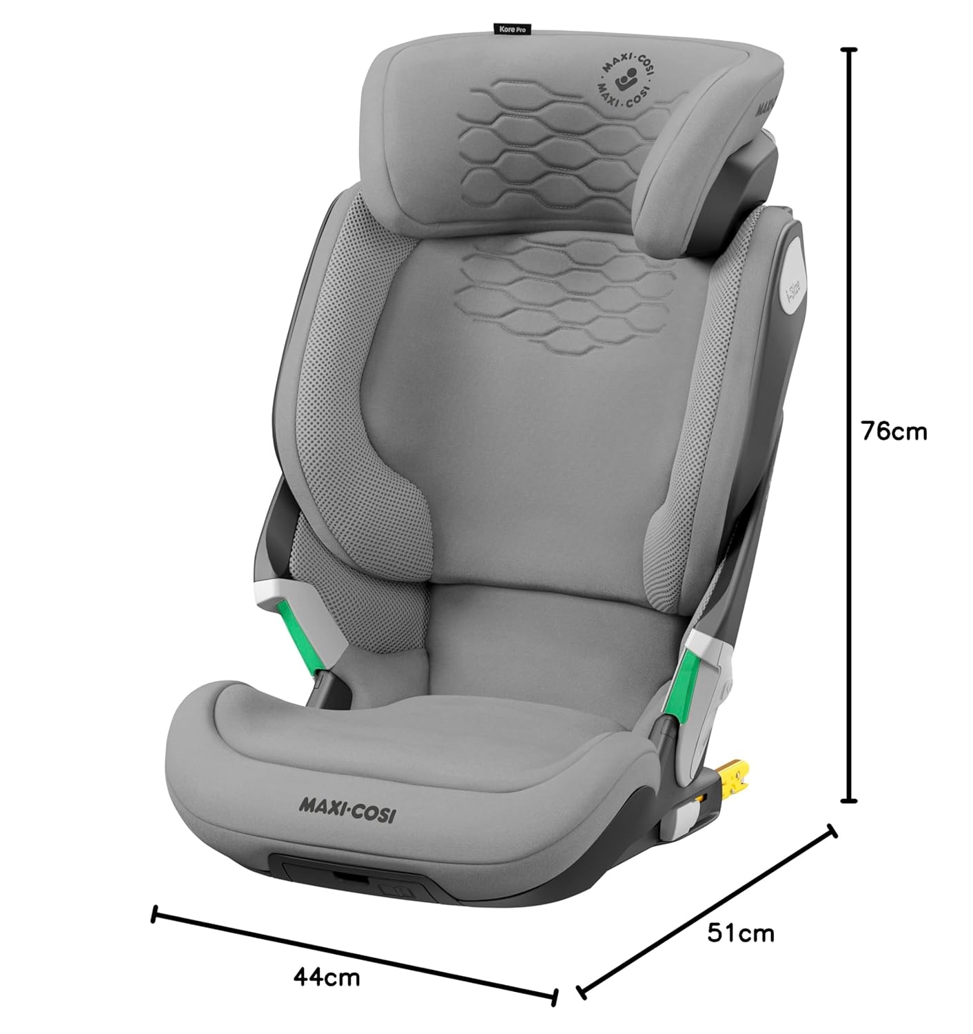 Maxi-Cosi Kore Pro i-Size Kindersitz, 3.5–12 Jahre, 100–150 cm, ClickAssist Licht, Verstellbare Höhe/Breite, Side Protection System+, Authentic Cognac