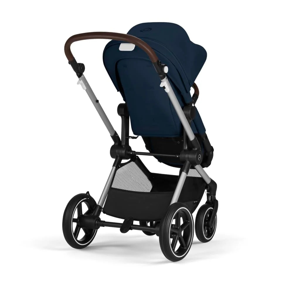 CYBEX Gold Kinderwagen EOS Lux 2-in-1 mit Babyschale Aton B2 i-Size und Babyschalen-Adapter, Reisesystem, Ab Geburt bis 22 kg (ca. 4 Jahre), Moon Black (Schwarz)