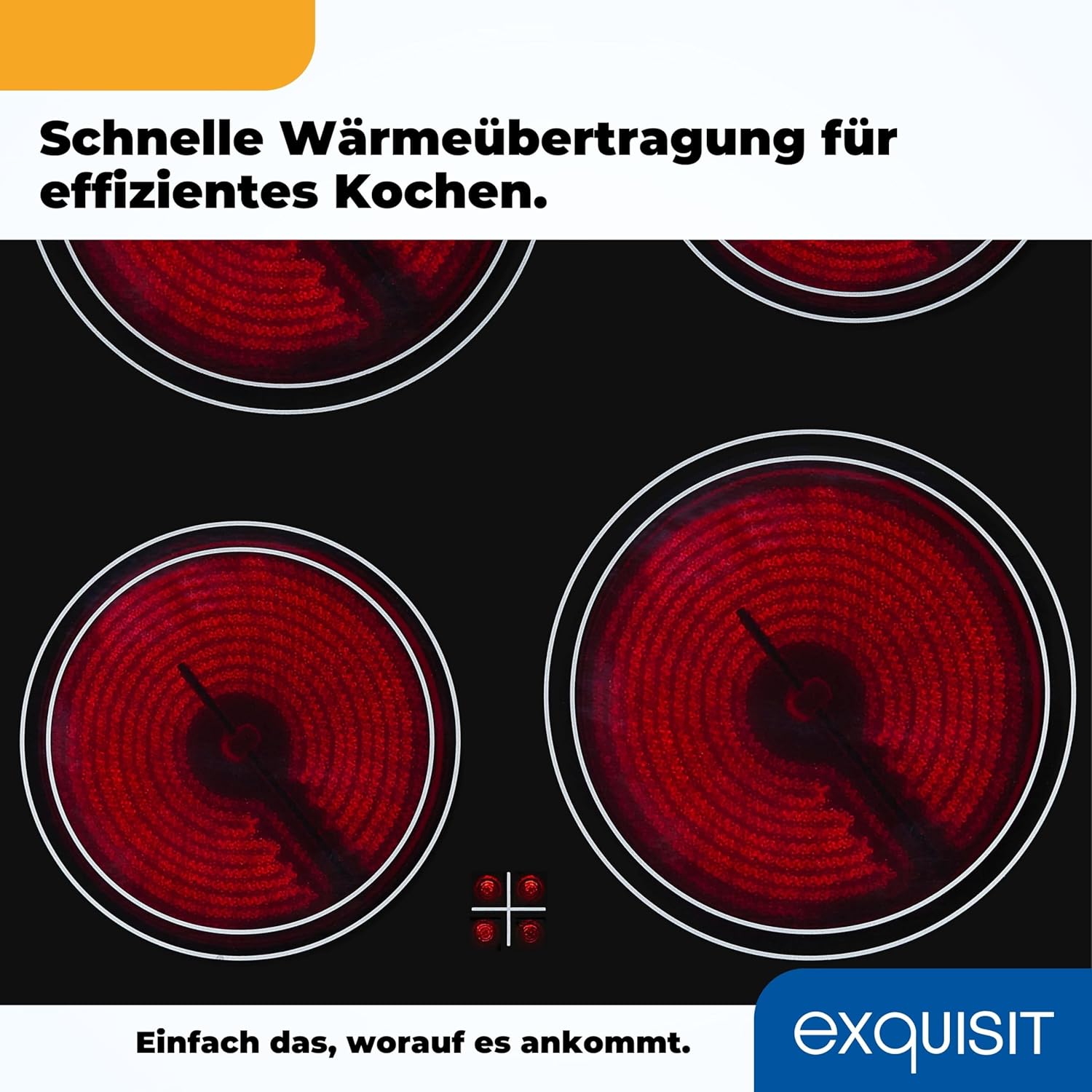 Exquisit Standherd, Standherd 50 cm Breite, Massekochfeld, einfach zu bedienen, 48 l Garraum, Elektro-Standherd 50 cm, EH9-3-090 weiss