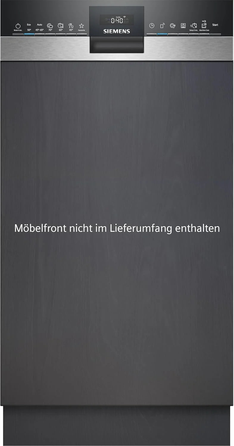 Siemens SR65YX08ME, iQ500 Smarter Geschirrspüler Vollintegriert, 45 cm breit, Besteckschublade, Zeolith, extra leise, aquaStop, automatische Türöffnung nach Programmende, varioSpeed, Innenbeleuchtung
