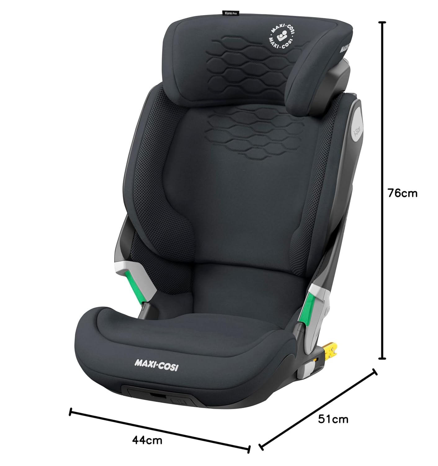 Maxi-Cosi Kore Pro i-Size Kindersitz, 3.5–12 Jahre, 100–150 cm, ClickAssist Licht, Verstellbare Höhe/Breite, Side Protection System+, Authentic Cognac