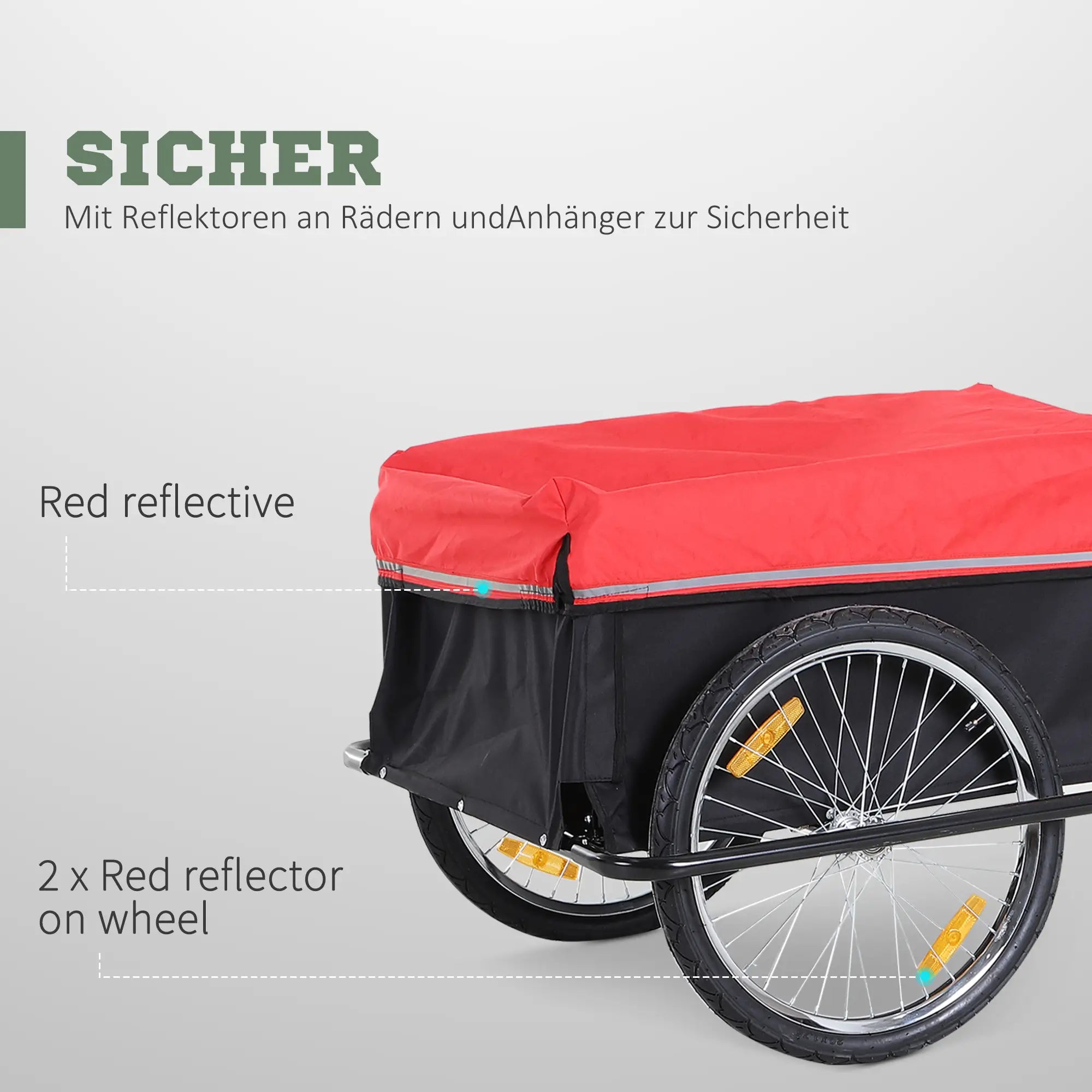 HOMCOM Fahrradanhänger Lastenanhänger faltbar große Transportbox