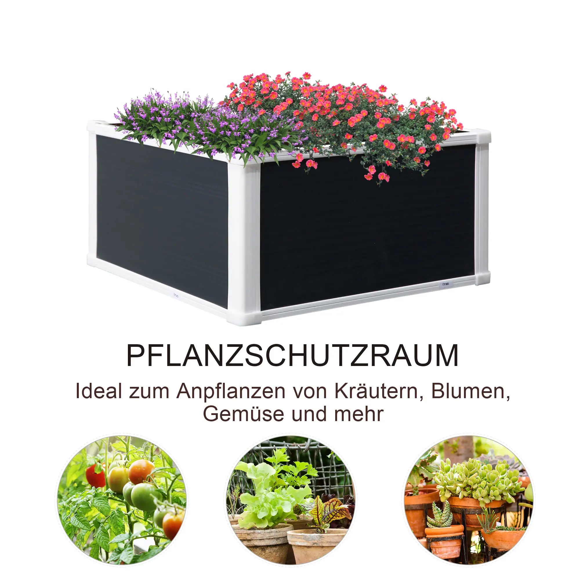 Outsunny Hochbeet Pflanzkasten für Gemüse & Kräuter schädlingsgeschützt