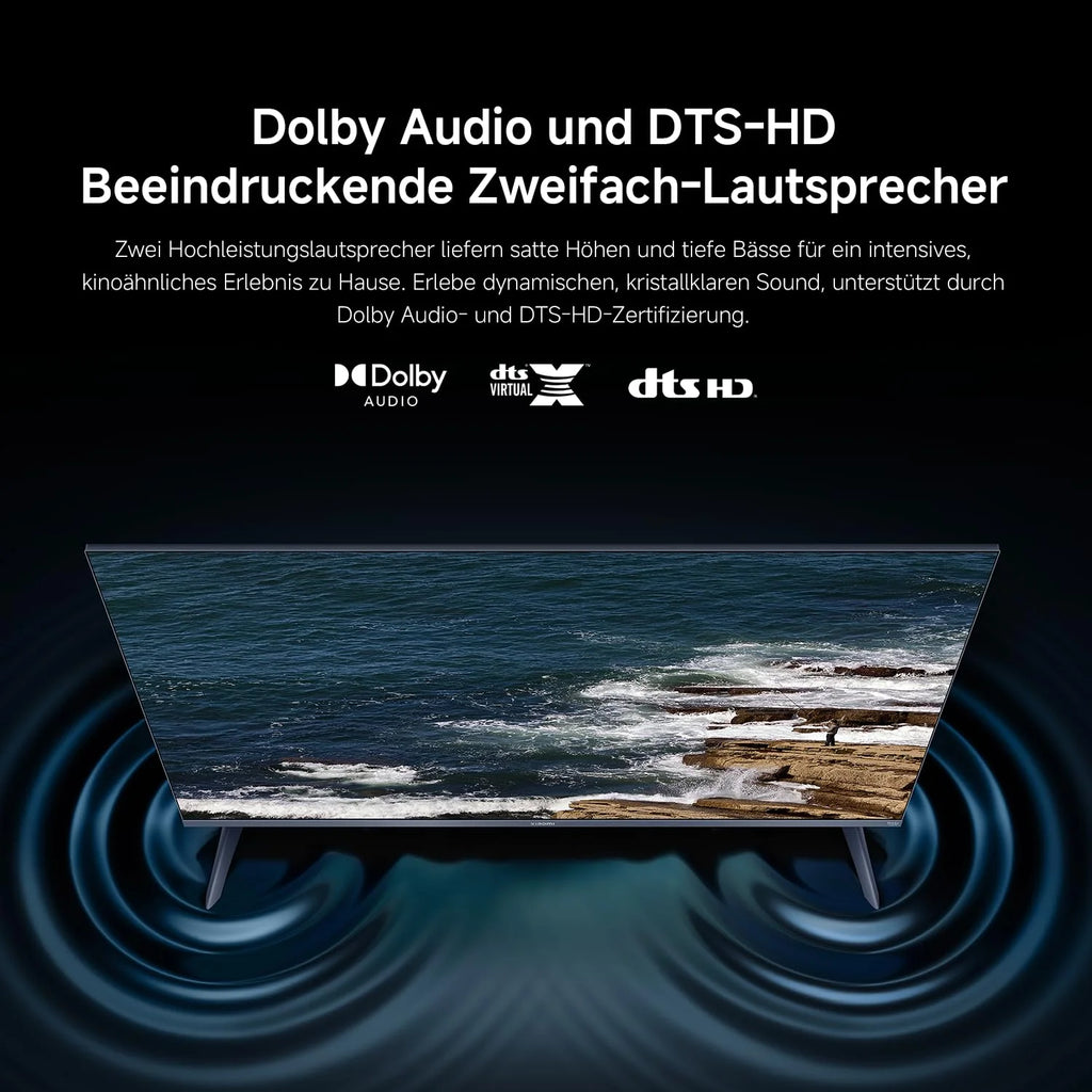 Xiaomi TV F Pro 32, 32 Zoll (81 cm), QLED, Smart TV, Fire OS7, Triple Tuner DVB-C/S/S2/T/T2,Dolby Audio™, DTS Virtual:X, DTS-HD, Sprachsteuerung mit Alexa, Kompatibel mit Apple AirPlay