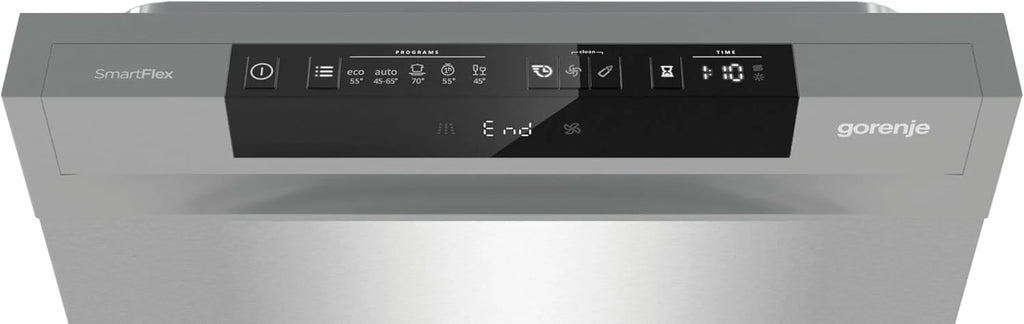 Gorenje GS 541D10 X Freistehender Geschirrspüler / SuperSilent / 11 Maßgedecke / 5 Programme / Programmanzeige / TotalDry / Silber, 45 cm breit