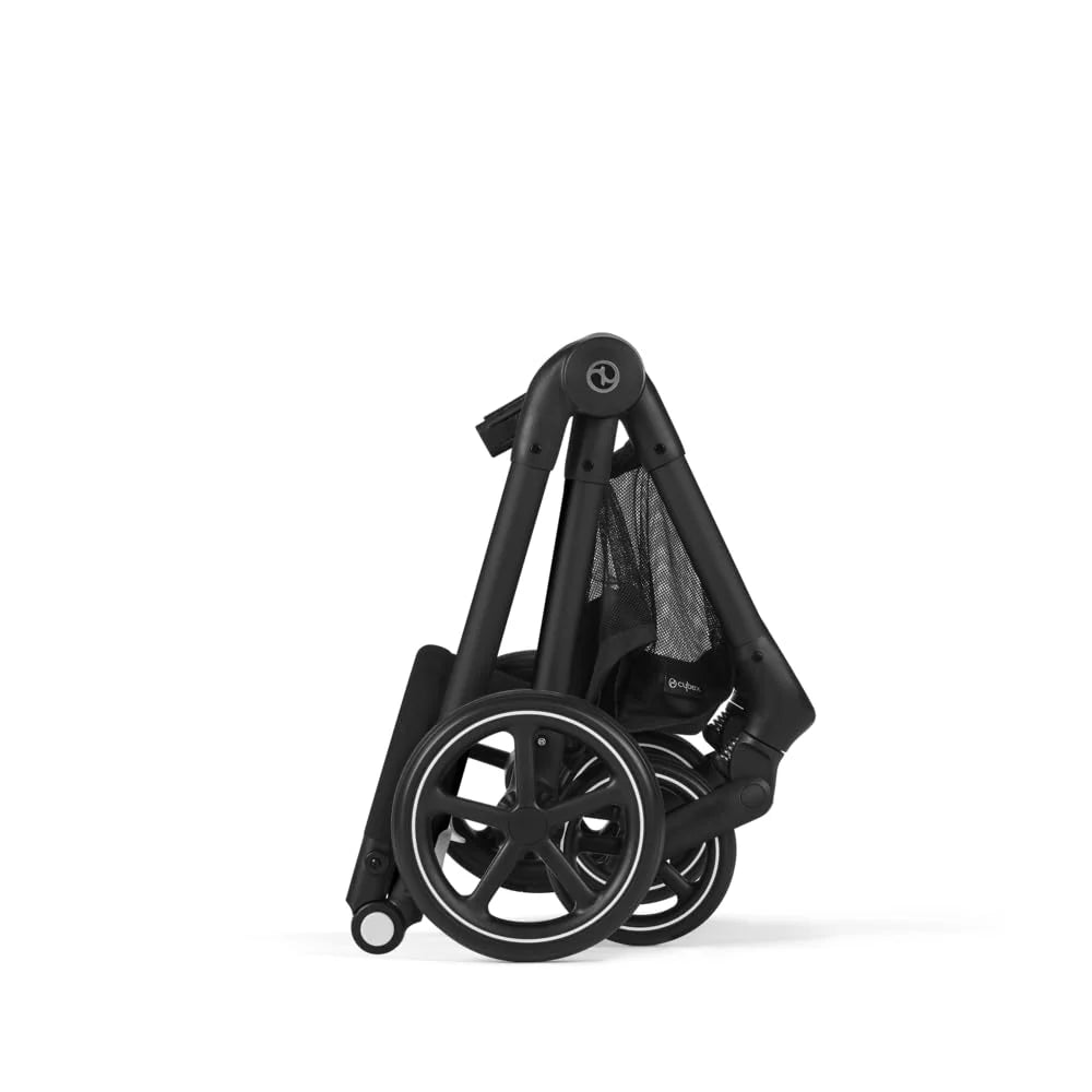 CYBEX Gold Kinderwagen EOS Lux 2-in-1 mit Babyschale Aton B2 i-Size und Babyschalen-Adapter, Reisesystem, Ab Geburt bis 22 kg (ca. 4 Jahre), Moon Black (Schwarz)