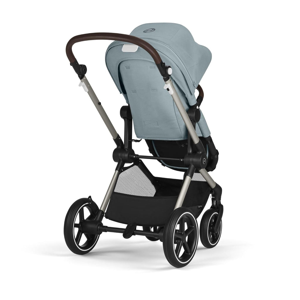 CYBEX Gold Kinderwagen EOS Lux 2-in-1 mit Babyschale Aton B2 i-Size und Babyschalen-Adapter, Reisesystem, Ab Geburt bis 22 kg (ca. 4 Jahre), Moon Black (Schwarz)