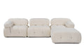 Bubble Beige L1 Ecksofa - Weiss