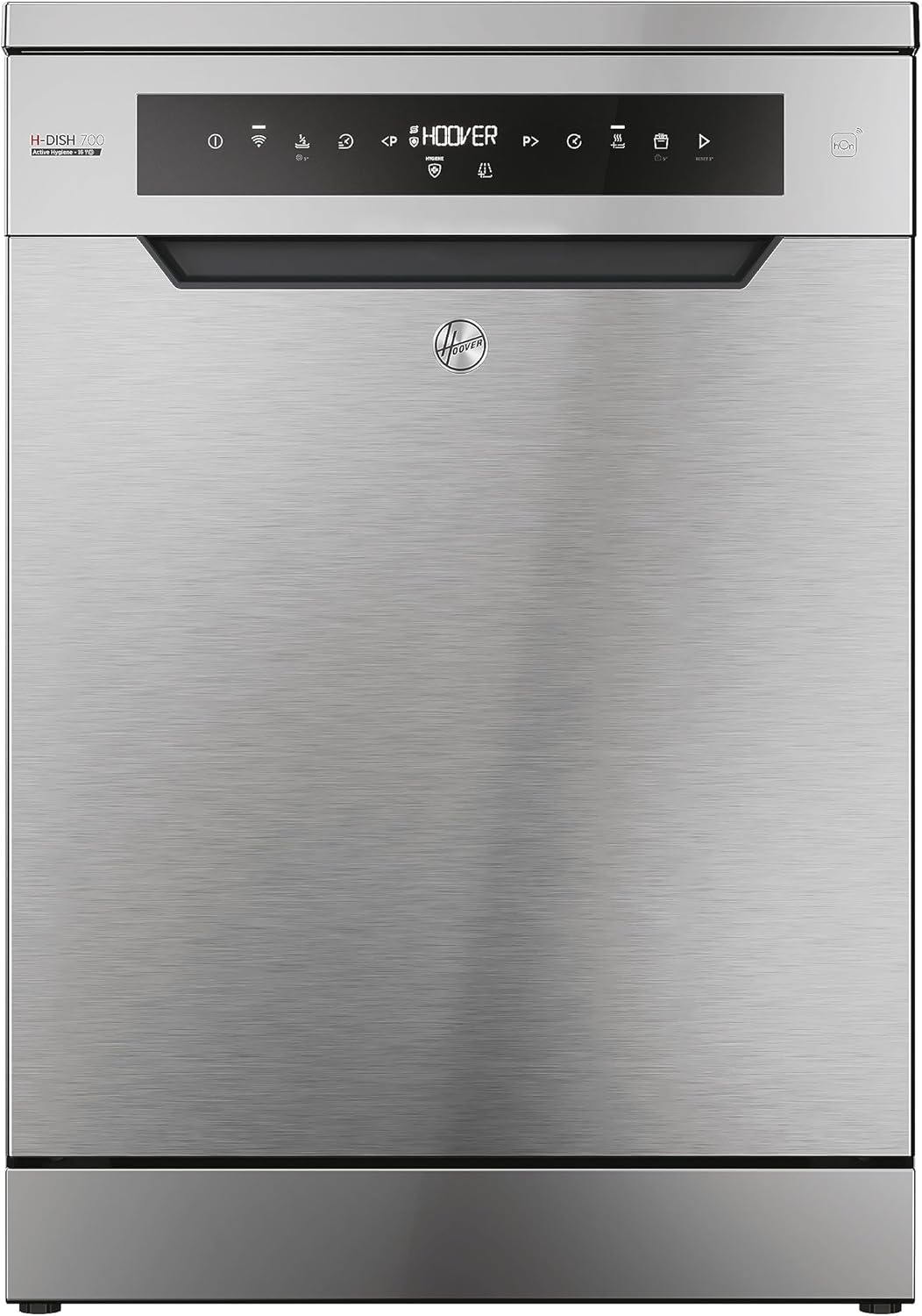Hoover HF 4C6F0PW Geschirrspüler; 14 Maßgedecke; Freistehend, 60 cm breit; Energieeffizienzklasse C; Smarte Bedienung mit WiFi + Bluetooth-Technologie