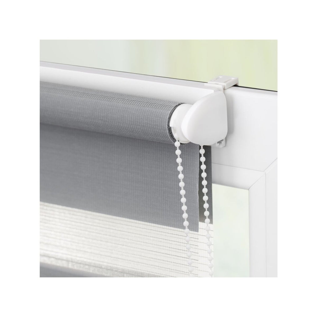 Lichtblick Klemmfix Duo-Rollo, Sonnen- und Sichtschutz, Lichtregulierung, ohne Bohren, Grau, 120 cm, 150 cm - B-Ware neuwertig