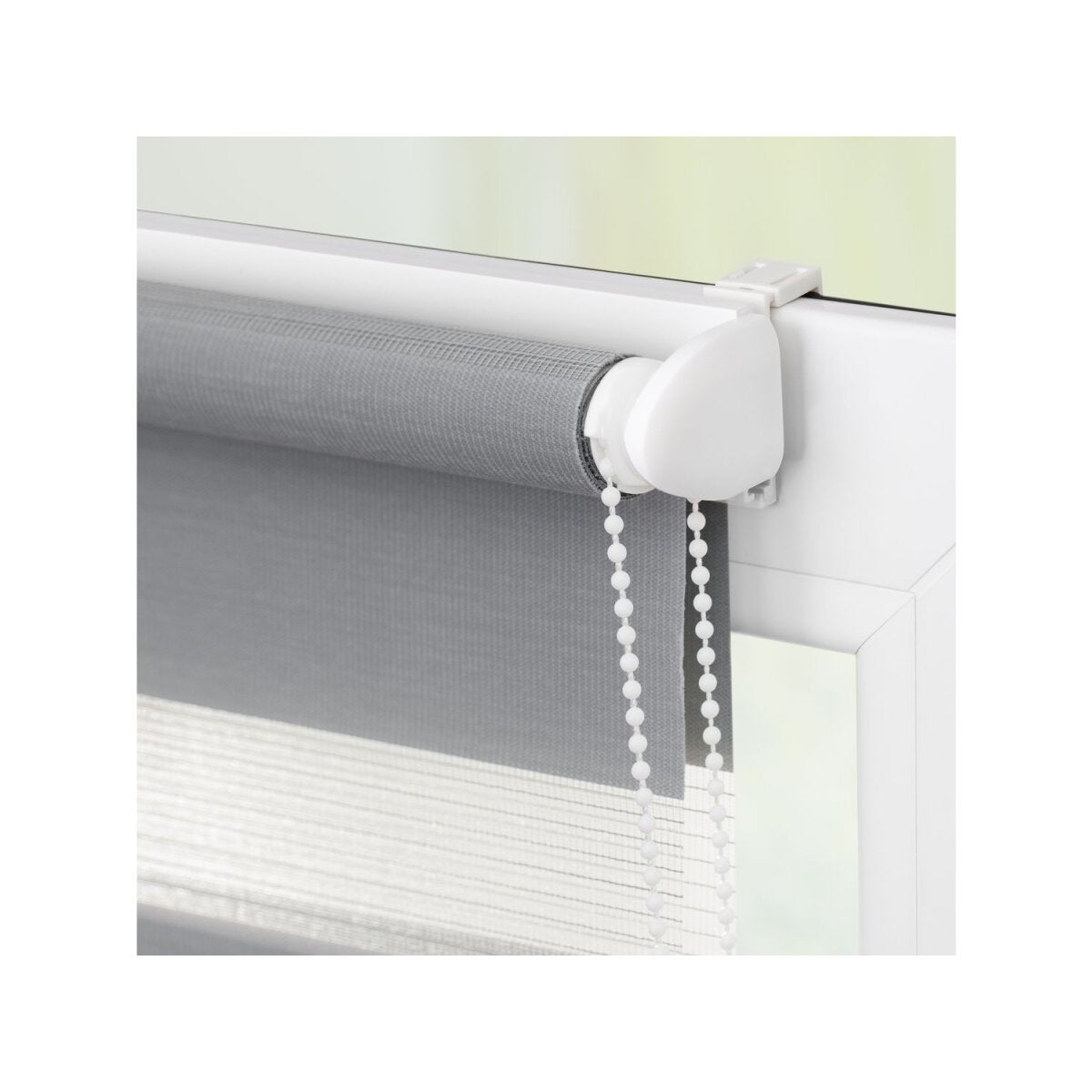 Lichtblick Klemmfix Duo-Rollo, Sonnen- und Sichtschutz, Lichtregulierung, ohne Bohren, Grau, 120 cm, 150 cm - B-Ware neuwertig
