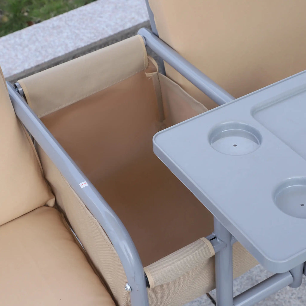 Outsunny Hollywoodschaukel 2-Sitzer mit Sonnendach Becherhalter