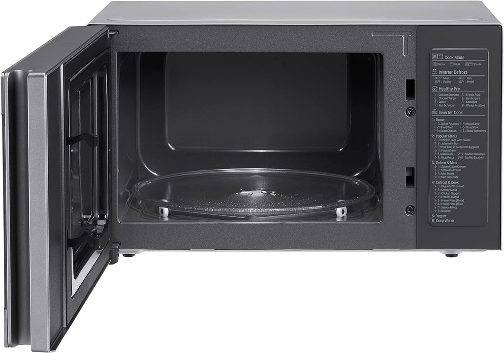 LG MS2595CIS Mikrowelle mit Smart Inverter Technologie, 25 Liter Kapazität, 1000 W, Automatikprogramme, einstellbare Leistungsstufen und EasyClean-Funktion, Silber