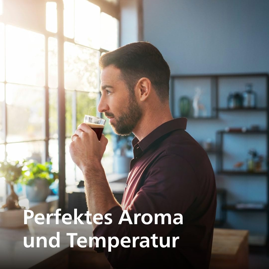 Philips Serie 5400 Kaffeevollautomat - Genießen Sie 12 Getränke, schnell reinigendes LatteGo, intuitives TFT-Display, anpassbare Kaffeeeinstellungen, erstklassiges Küchendesign (EP5441/50)