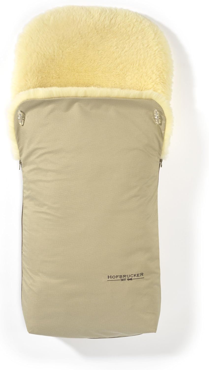 Hofbrucker Lammfell-Fußsack Putzi Kinderwagen, Buggy/Winterfußsack wind- & wasserabweisend/Warmer Fußsack Oberteil abnehmbar/echtes Lammfell/Made in Germany