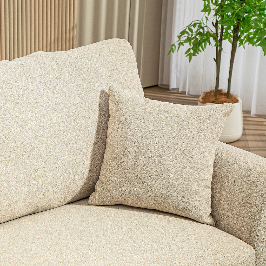 HOMCOM 2-Sitzer Sofa bequeme Polsterung abnehmbare Kissen Beige