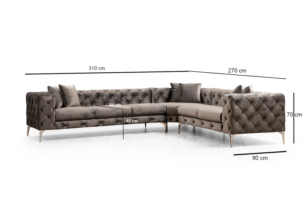 Como Right Ecksofa - Anthrazit