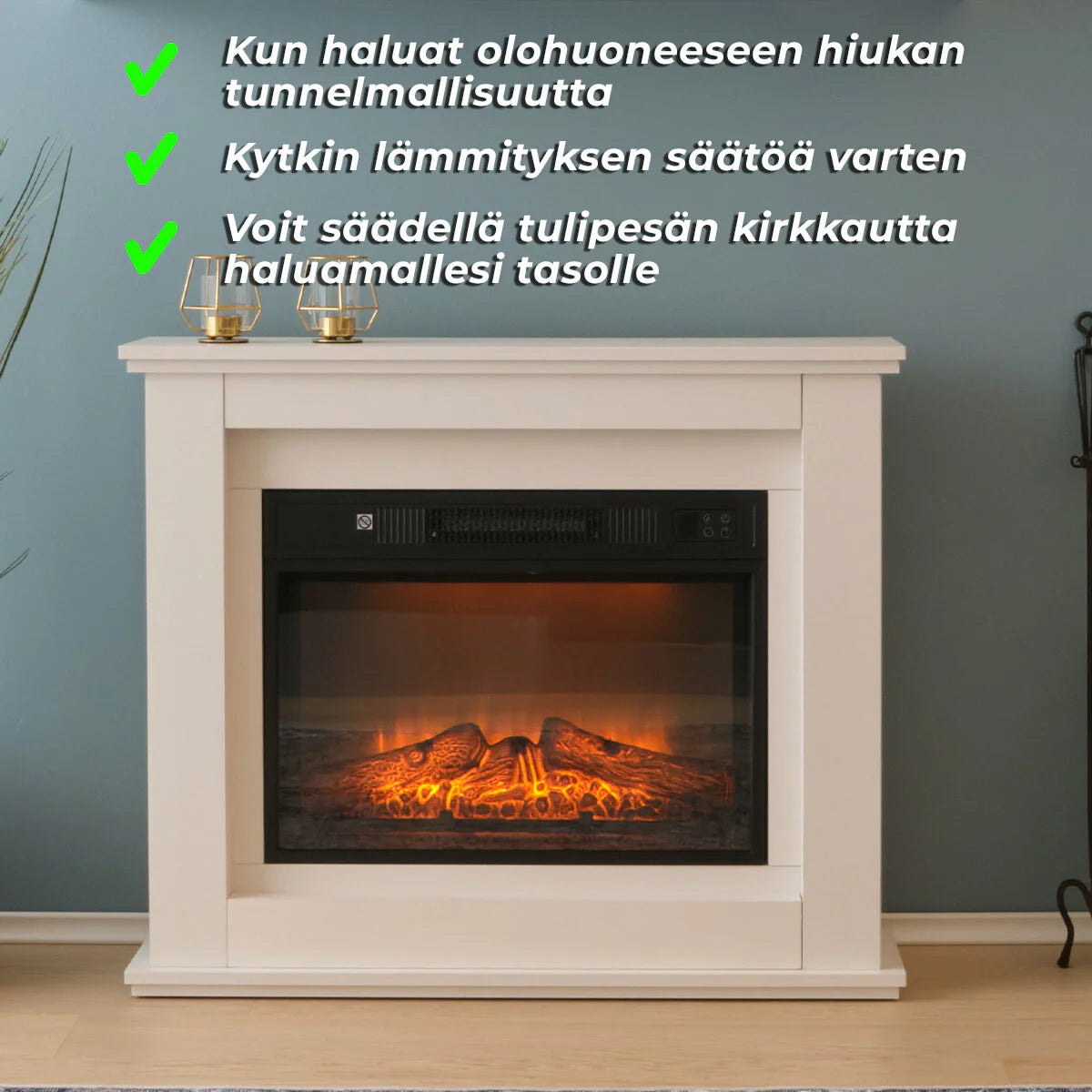 Lykke Elektrokamin L, 2000W, Wei