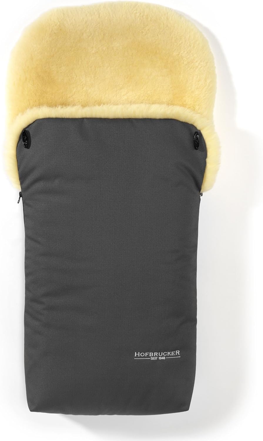 Hofbrucker Lammfell-Fußsack Putzi Kinderwagen, Buggy/Winterfußsack wind- & wasserabweisend/Warmer Fußsack Oberteil abnehmbar/echtes Lammfell/Made in Germany