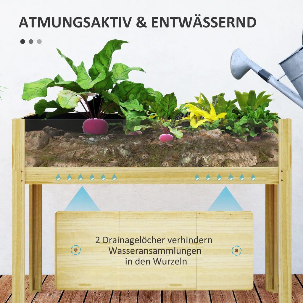 Outsunny Hochbeet mit Acrylplatten & Ablauflöchern, 110 × 50 × 80 cm