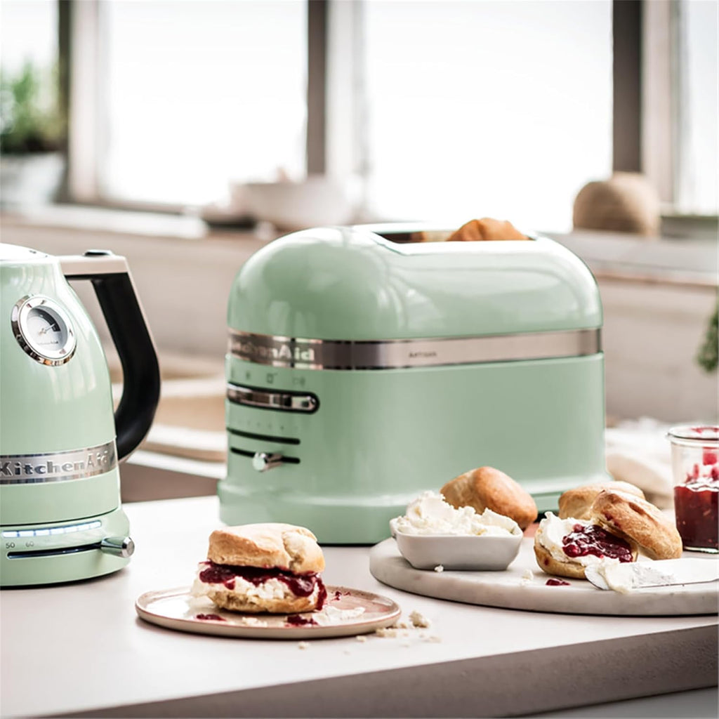 KitchenAid Toaster für 2 Scheiben mit Sandwich-Zange | Artisan | Retro Toast Machine | Verschiedene Funktionen und Bräunungsstufen | Grün