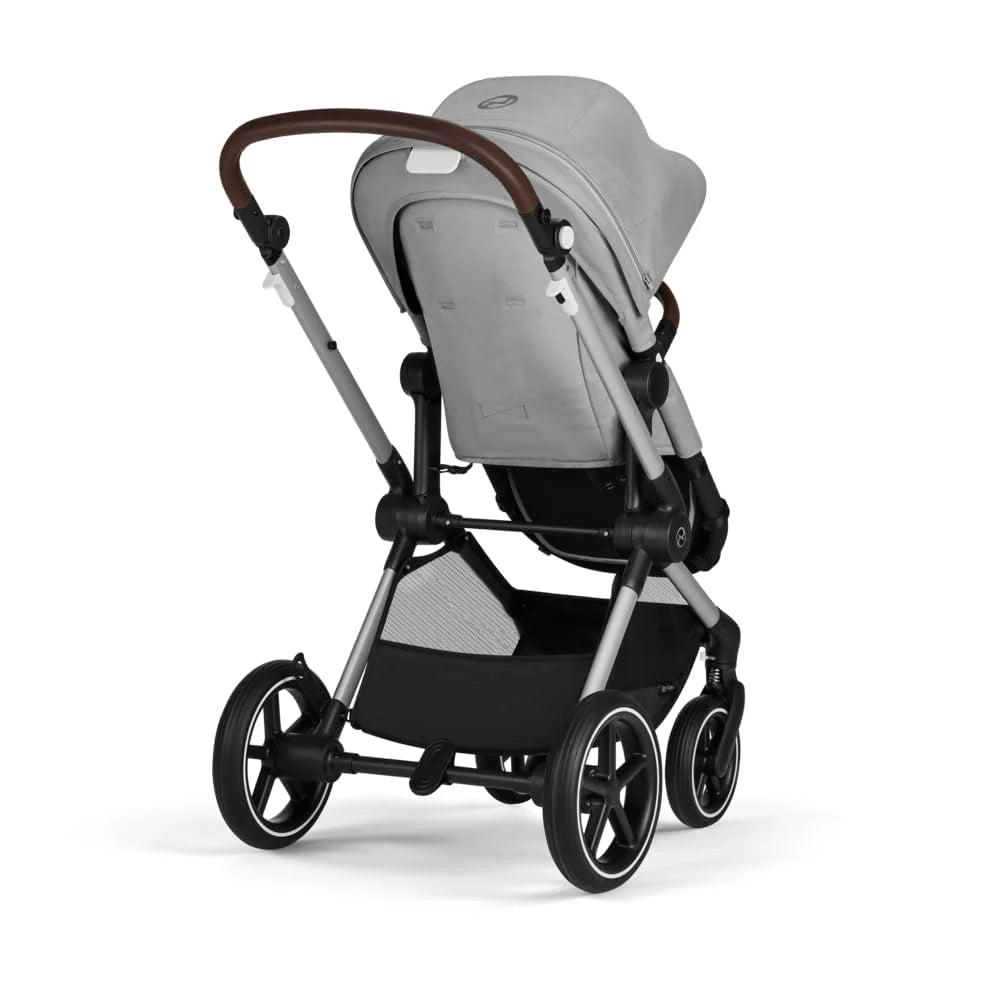 CYBEX Gold Kinderwagen EOS Lux 2-in-1 mit Babyschale Aton B2 i-Size und Babyschalen-Adapter, Reisesystem, Ab Geburt bis 22 kg (ca. 4 Jahre), Moon Black (Schwarz)