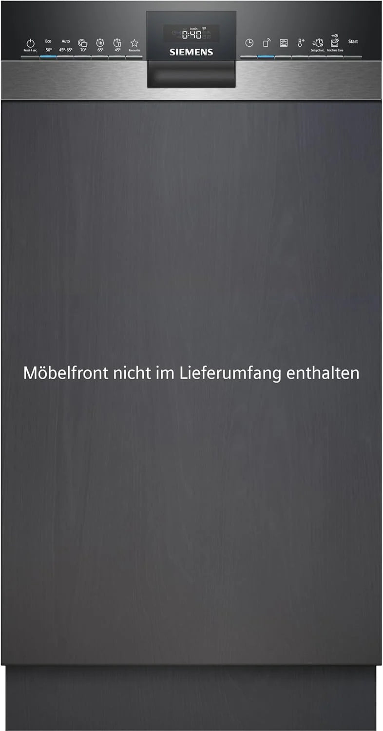 Siemens SR65YX08ME, iQ500 Smarter Geschirrspüler Vollintegriert, 45 cm breit, Besteckschublade, Zeolith, extra leise, aquaStop, automatische Türöffnung nach Programmende, varioSpeed, Innenbeleuchtung
