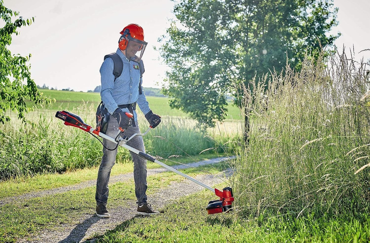 Einhell Akku-Sense AGILLO 18/200 Power X-Change (Lithium Ionen, 18V, 7.500 Umdrehungen/Min., Faden m. Tippautomatik/3-Zahn-Messer, Front-Motor, Bike-Handle, ohne Akku u. Ladegerät)