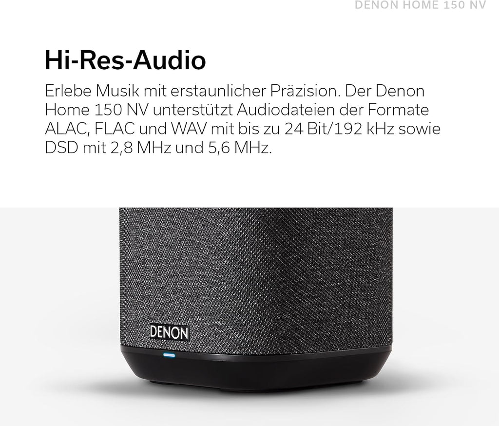 Denon Home 150 Multiroom-Lautsprecher, HiFi Lautsprecher mit HEOS Built-in, Alexa integriert, WLAN, Bluetooth, USB, AirPlay 2, Hi-Res Audio, schwarz