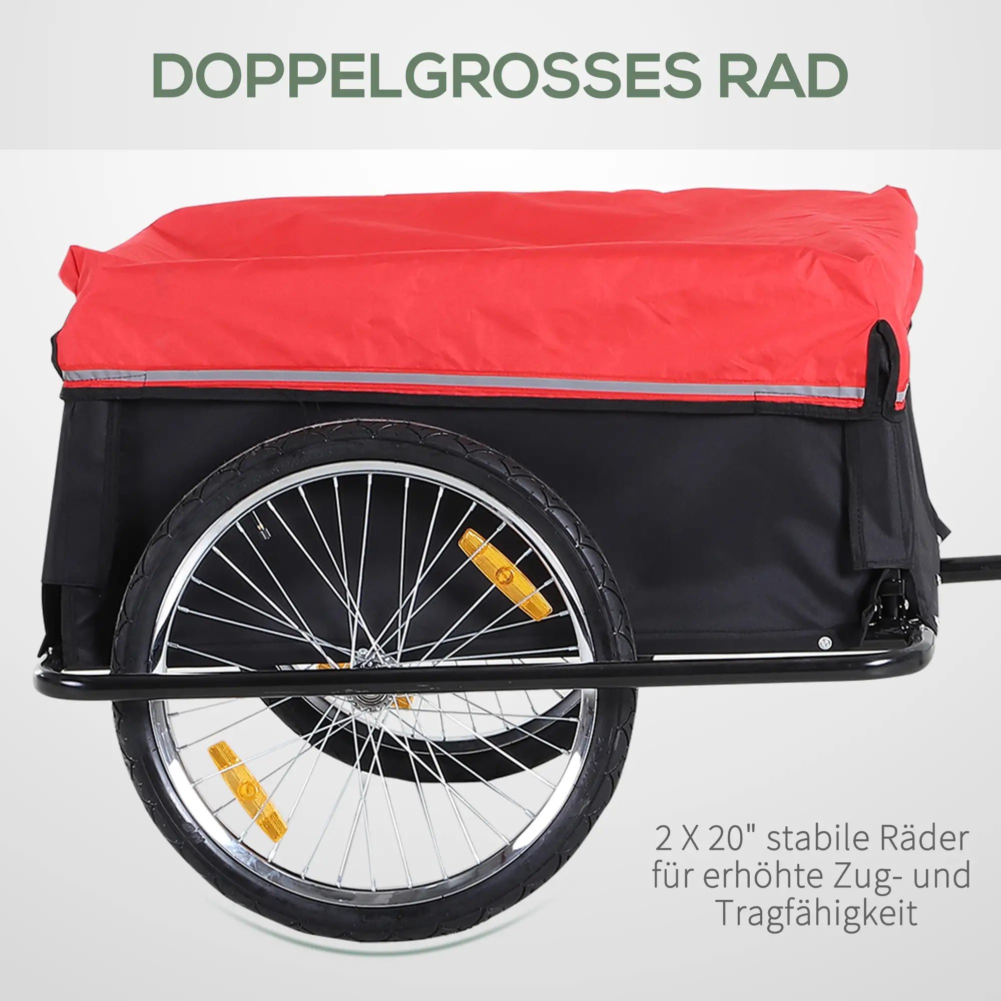 HOMCOM Fahrradanhänger Lastenanhänger faltbar große Transportbox