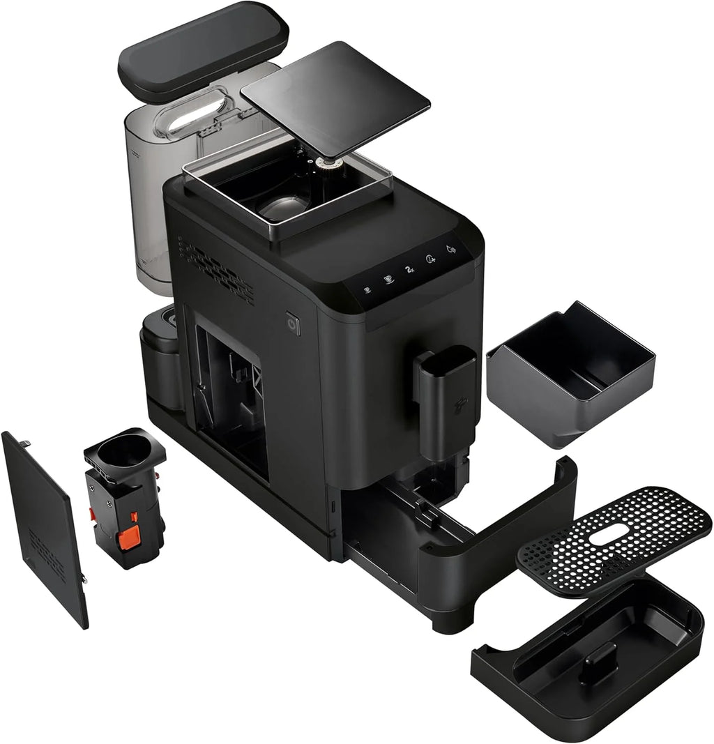 Tchibo Kaffeevollautomat Esperto2 Caffè mit 2-Tassen-Funktion für Caffè Crema und Espresso, Granite Black - INKLUSIVE Kaffeeprobierset GRATIS