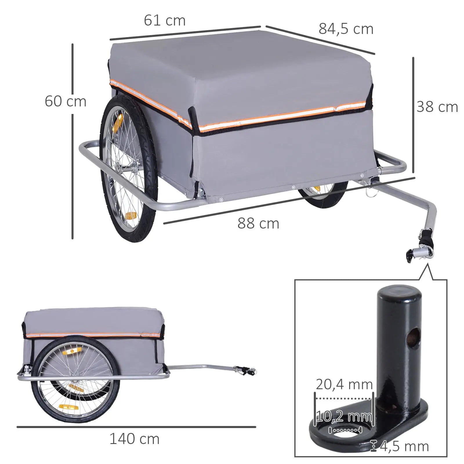 HOMCOM Fahrradanhänger Lastenanhänger faltbar große Transportbox