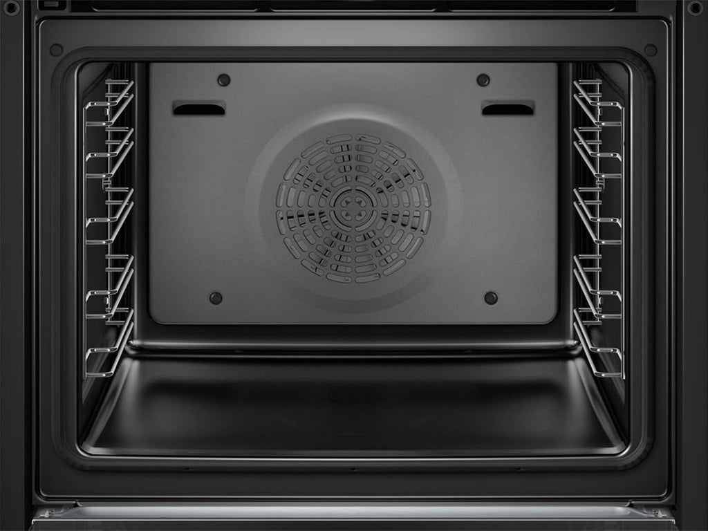 Bosch HMG7361B1, Serie 8 smarter Einbau-Backofen mit Mikrowellenfunktion, 60 x 60 cm, Made in Germany, Schwarz, Air Fry, Digitaler Bedienring, Touchdisplay, Automatikprogramme, Reinigungsunterstützung