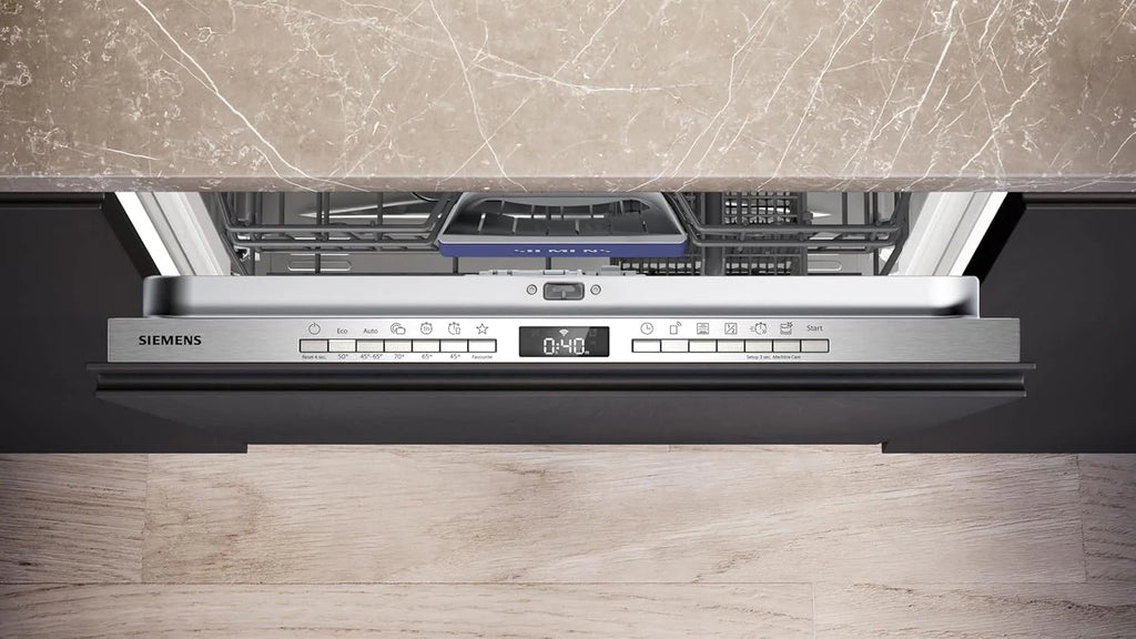 Siemens SN63EX14VE, iQ300 Smarter Geschirrspüler, Vollintegrierte Spülmaschine mit Besteckschublade, 60 cm, Auto Türöffnung dank autoOpen dry, Besonders leise durch iQdrive-Motor, infoLight aquaStop