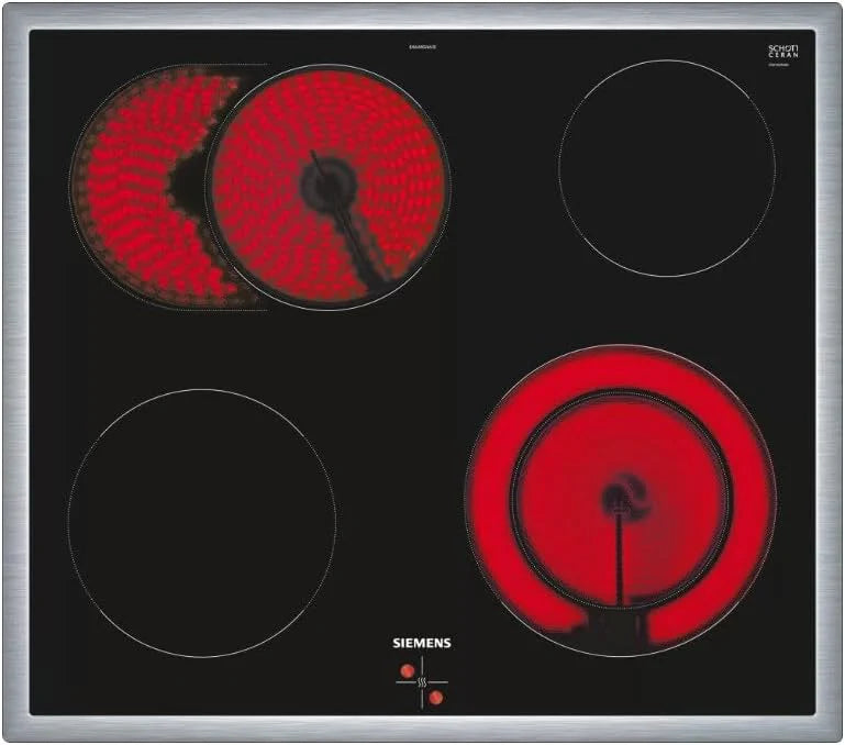 Siemens EQ211KAAB Einbau-Herd-Set iQ300, Integrierbare Herd-Kochfeld-Kombination 60 cm breit, Schnellaufheizung, granit Glanz Emaille, 3D Heißluft, Bräterzone, Schwarz