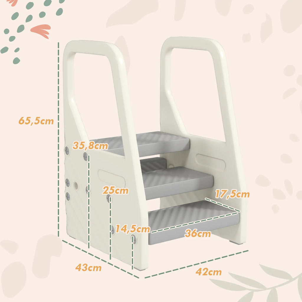 AIYAPLAY Tritthocker 3 Stufen höhenverstellbar – Grau